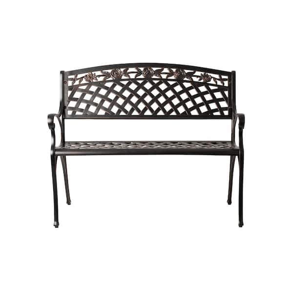 BALKENE HOME Scarlet Antique Bronze 40 in. Cast Aluminum Outdoor Bench