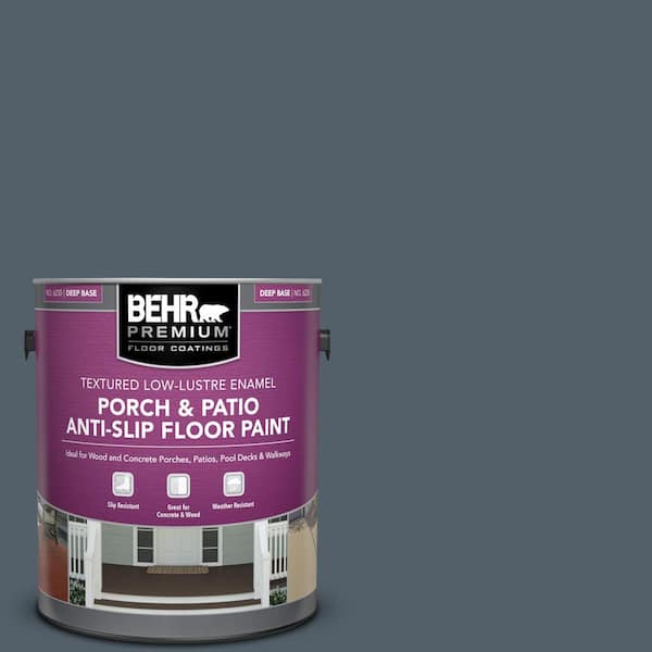 BEHR PREMIUM 1 gal. #ECC-35-3 Thunder Bay Textured Low-Lustre Enamel Interior/Exterior Porch and Patio Anti-Slip Floor Paint