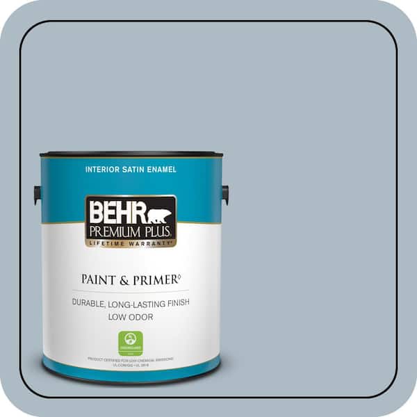 BEHR PREMIUM PLUS 1 gal. #PPU14-12 Hazy Skies Satin Enamel Low Odor Interior Paint & Primer
