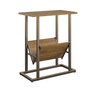 Regal 23.5 in. Walnut End Table with Magazine Rack
