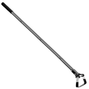 56 in. Steel Handle Adjustable Action Hoe, Scuffle Loop Hoe Gardening Weeder, Sharp Weeding Rake with Cushioned Grip