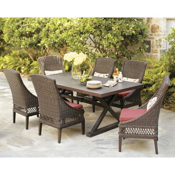Wicker Outdoor Patio Dining Set, Dining Patio Set Home Depot