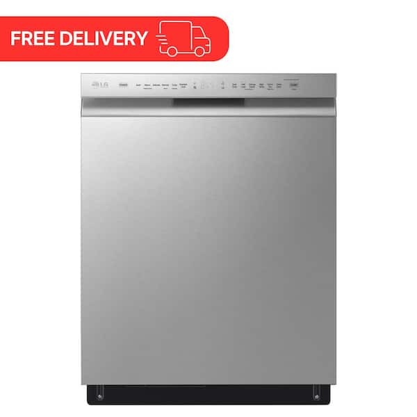 LG 24 in. Stainless Steel Front Control Dishwasher with QuadWash, 3rd Rack & Dynamic Dry, 48 dBA