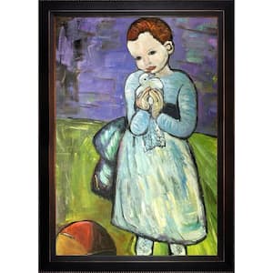 Child Holding a Dove by Pablo Picasso Veine D'Or Bronze Angled Framed People Oil Painting Art Print 29 in. x 41 in.