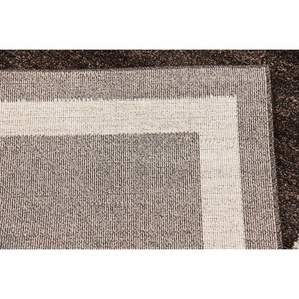 Tufted Brown/Ivory Synthetic Rectangular Easy-Care Rug