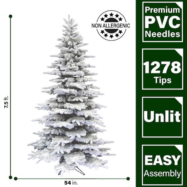 7.5 ft. Flocked Pine Valley Artificial Christmas Tree