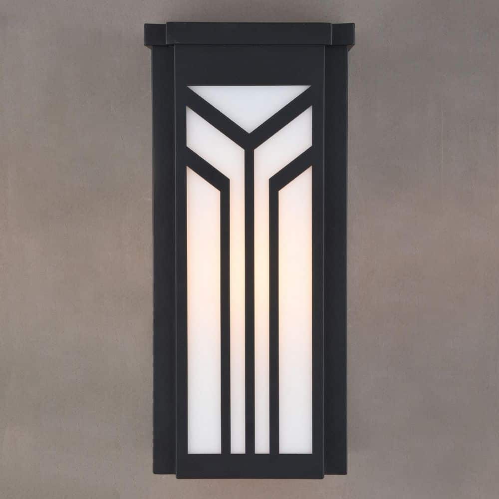 Evry Art Deco 13.5" Bronze Outdoor Wall Light with Soft White Panels