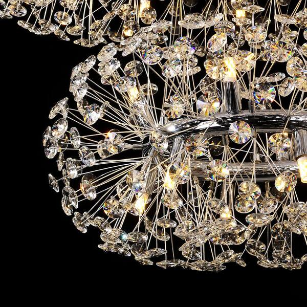 LLHZSY 40.8 in. 40-Light Chrome Modern Firework Crystal