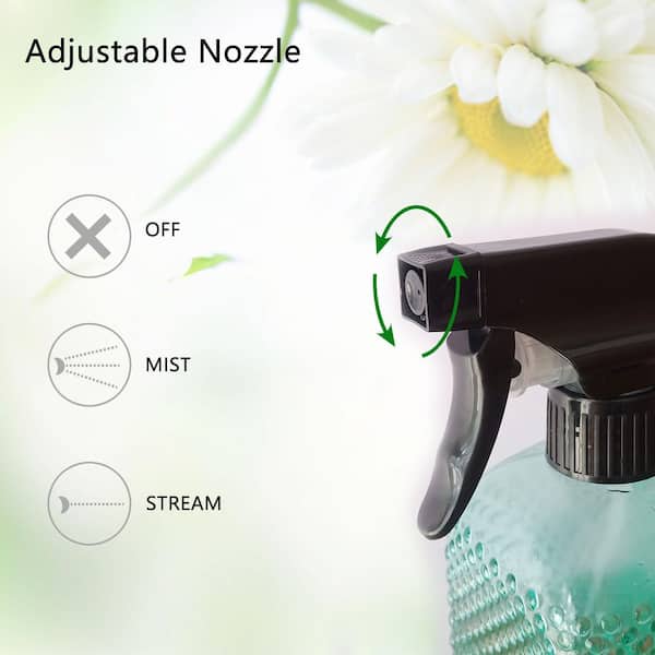 Handheld 12.8oz Cordless Adjustable Nozzle Glass Spray Bottle