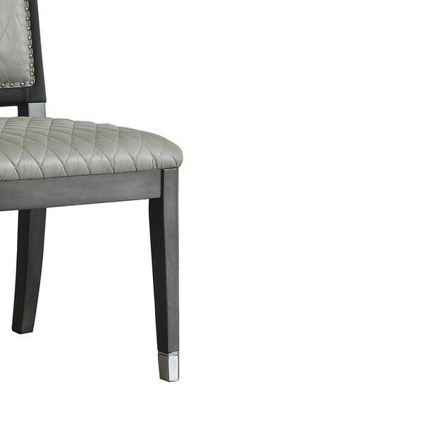 Acme Furniture House Beatrice Two Tone Gray Fabric Charcoal Side