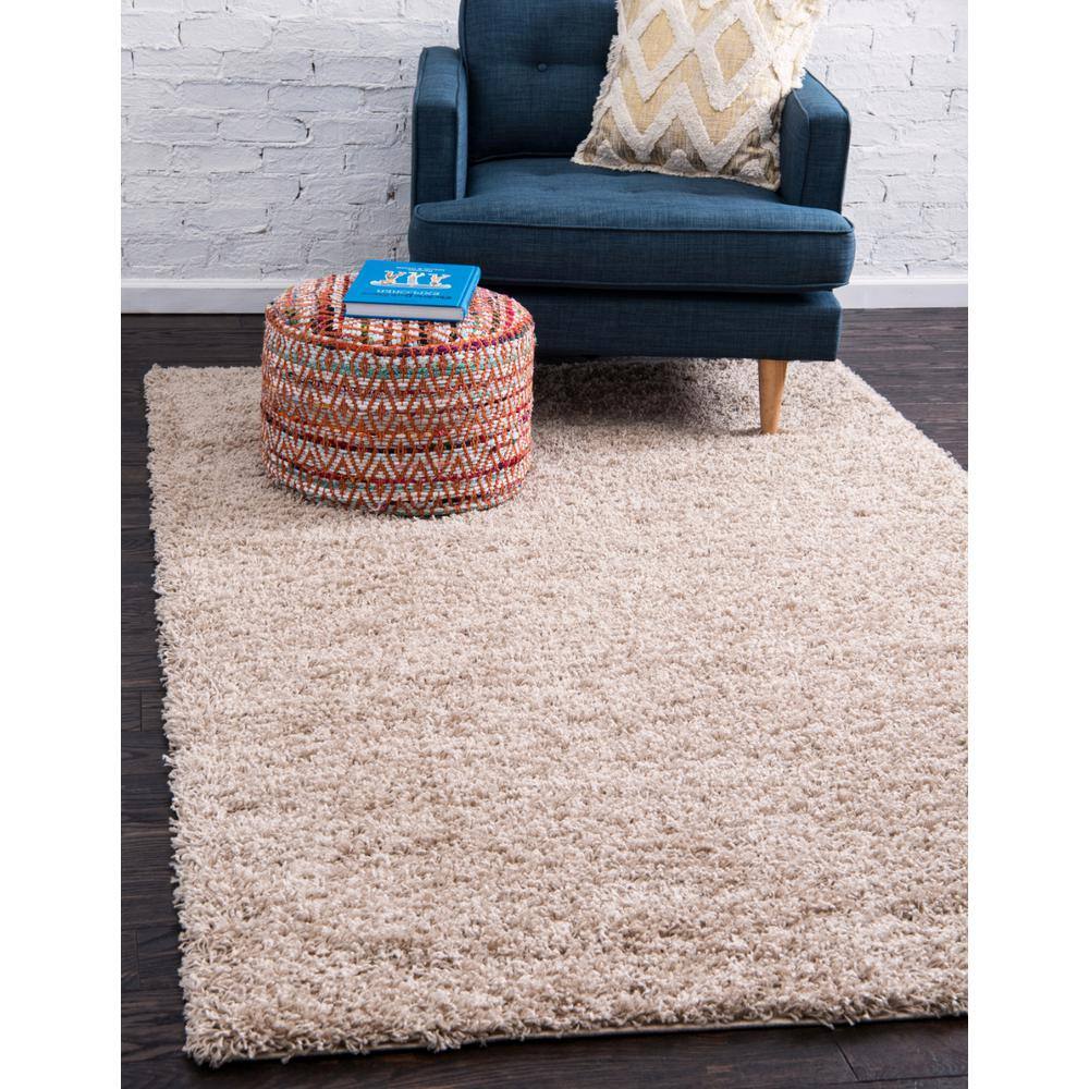 Taupe 6' x 9' Rectangular Shag Synthetic Area Rug