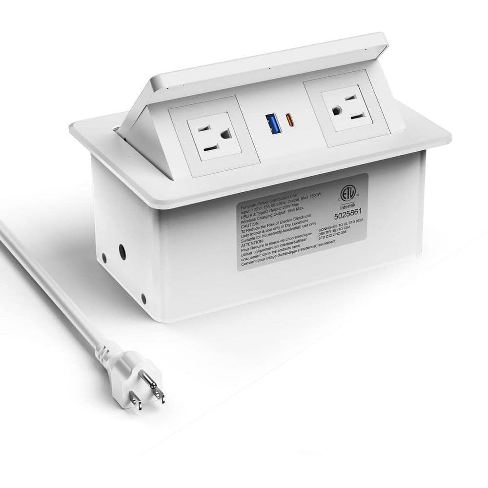 6FT Cord 2-Outlet Surge Protector with 1 USB-A Port 1 USB-C Port and 15W Wireless Charging for Office Bedroom price history on PriceWatchPro