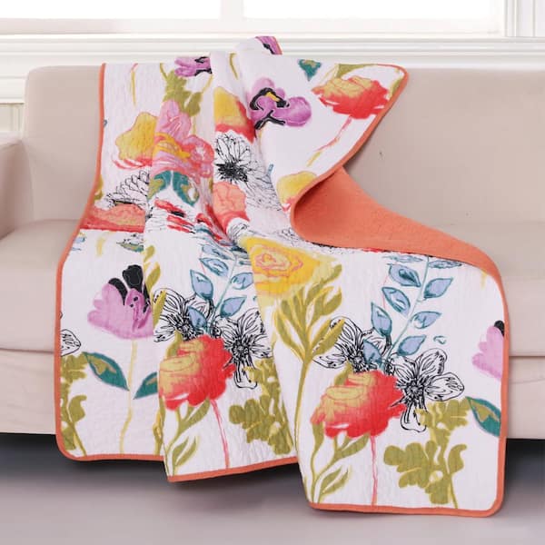 Greenland Home Fashions Watercolor Multicolored Throw Blanket