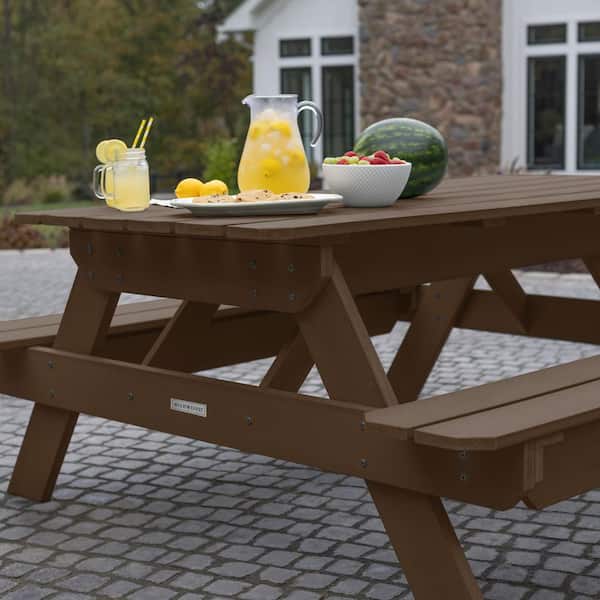 Highwood Hometown Weathered Acorn Rectangular Plastic Picnic Table