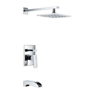 Mezzo Series 1-Handle 1-Spray Tub and Shower Faucet in Polished Chrome (Valve Included)