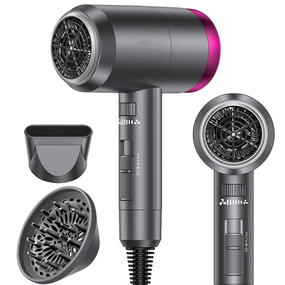 1-Piece Bathroom Accessory Set in Black, 1600-Watt Blow Dryer with Diffuser and Concentrator Nozzle for Home and Travel price history on PriceWatchPro