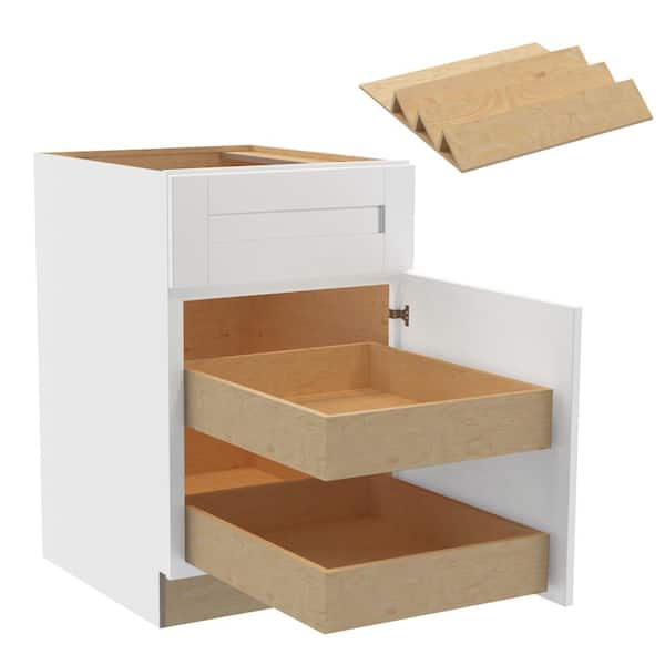 Home Decorators Collection Washington Vesper White Plywood Shaker Assembled Base Kitchen Cabinet Rt 2ROT ST21 W in. 24 D in. 34.5 in. H