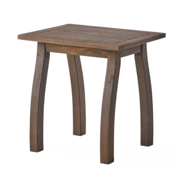 Gray 20 in. Rectangular Aluminum Outdoor Side Table, All-weather 2