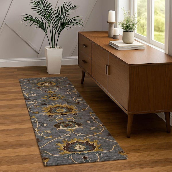 Chantille Machine Washable Indoor/Outdoor Abstract ACN2290 Gray 2 ft. 3 in. x 7 ft. 6 in. Runner Rug