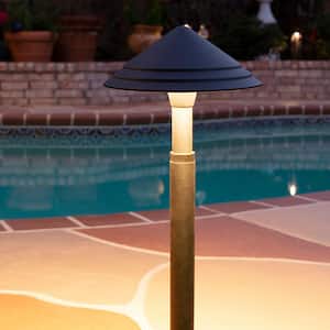 Low Voltage 90 Lumens Black Outdoor Integrated LED Path Light with Adjustable Post Height; Weather/Water/Rust Resistant
