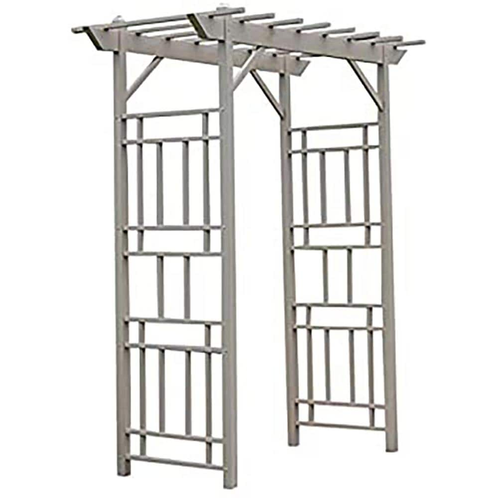 DuraTrel 85 in. x 72 in. x 41 in. Mocha Vinyl PVC Wellington Arbor