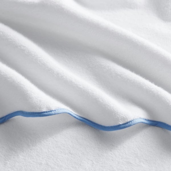 Company Cotton Scallop Light Blue Cotton Single Bath Towel