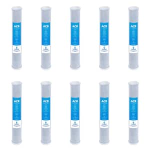 10 Pack Big Blue Activated Carbon Block Water Filter - Whole House - 5 Micron - 2.5" x 20" inch