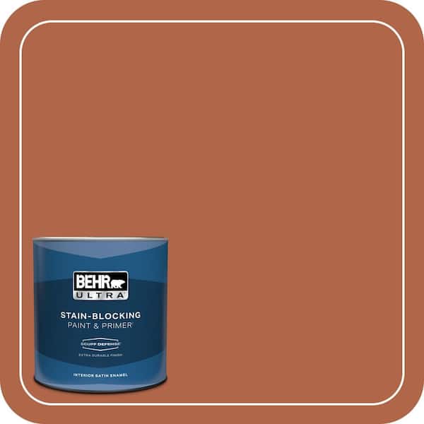 BEHR ULTRA 1 qt. #M200-7 Rusty Gate Extra Durable Satin Enamel Interior Paint & Primer