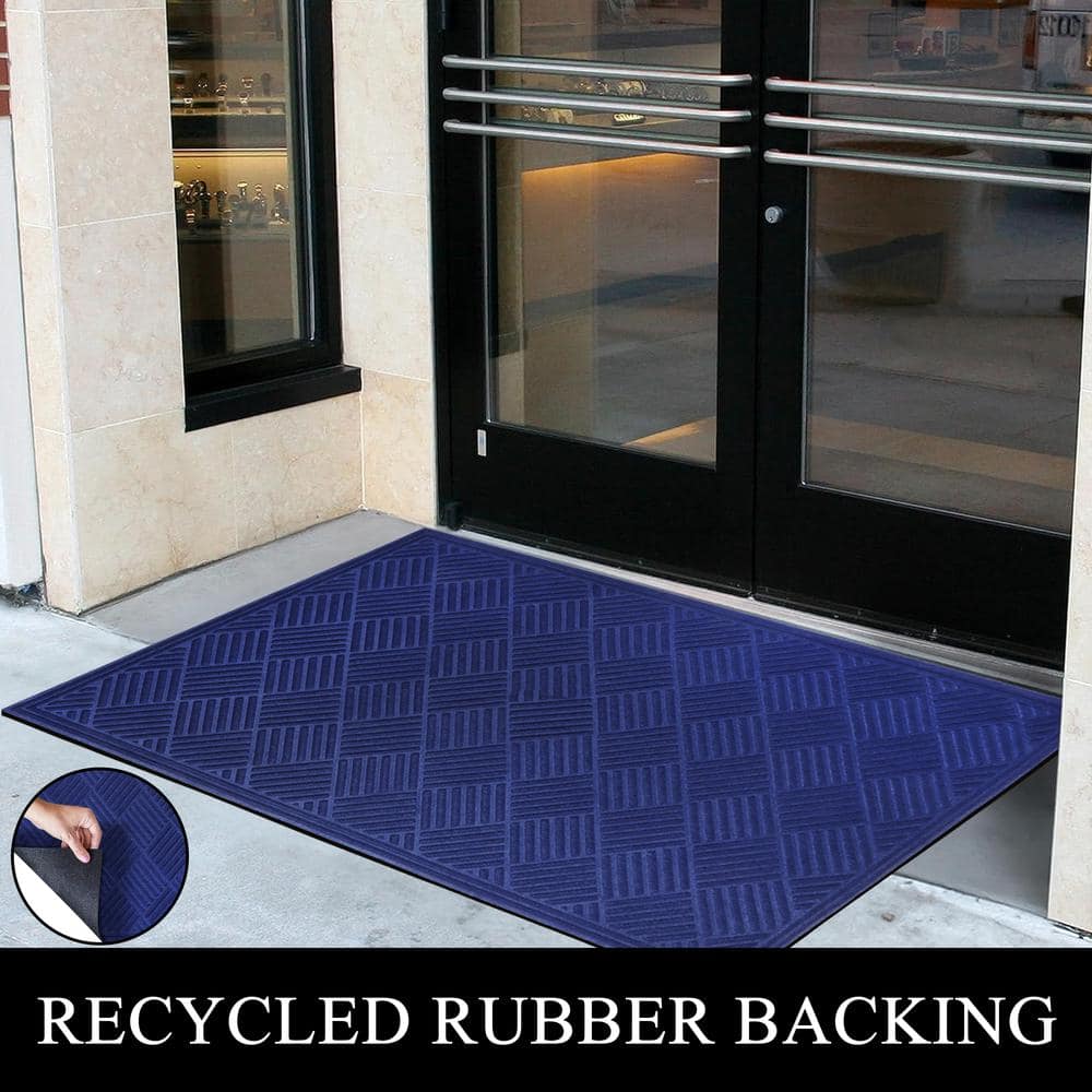 Blue Polypropylene Weatherproof Outdoor Door Mat 36" x 60"
