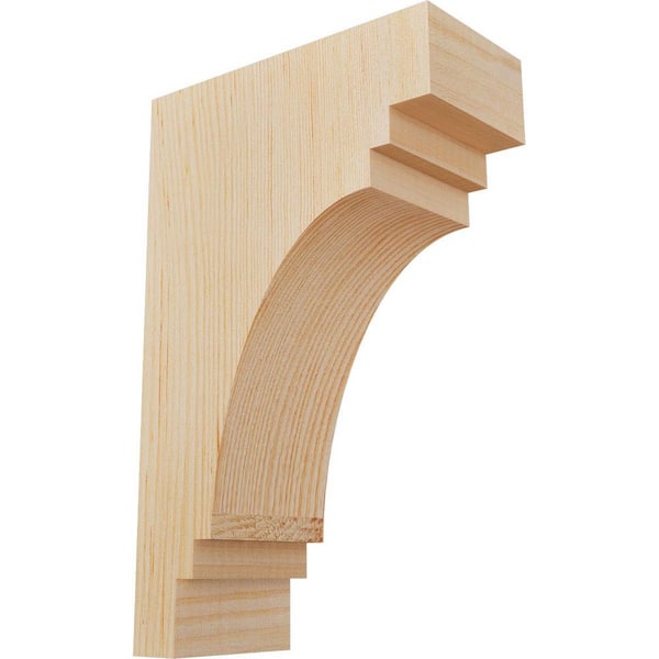 Ekena Millwork 3-1/2 in. x 8 in. x 12 in. Douglas Fir Pescadero Smooth Corbel