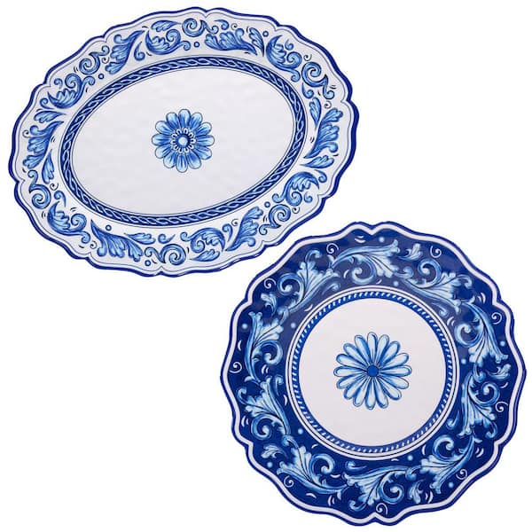 Certified International 14 in. Veranda 2-Piece Multi-Colored Melamine ...