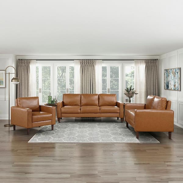 Lazzara Apollo 77 in. W Straight Arm Faux Leather Rectangle 3