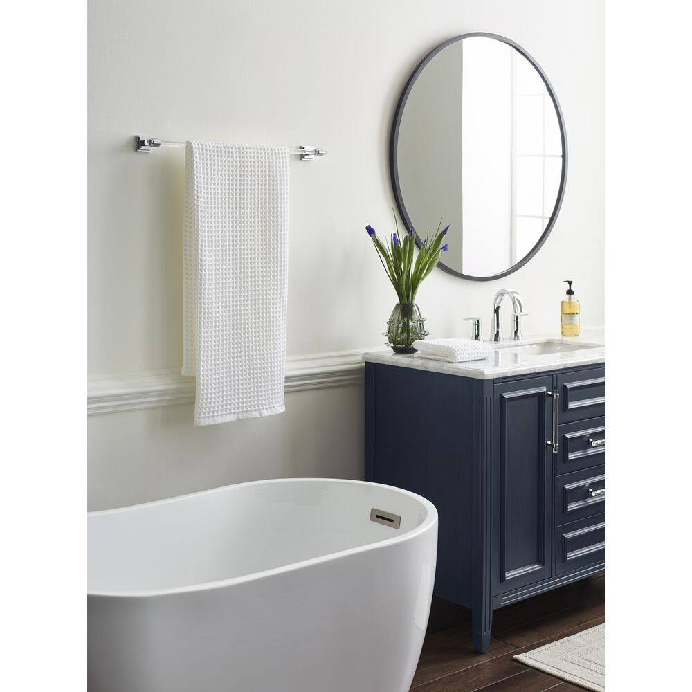 Glacio 24-Inch Clear and Chrome Wall Mounted Towel Bar
