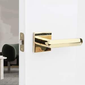 Beaux Polished Brass Bed/Bath Modern Door Handle (Privacy-Right Hand)