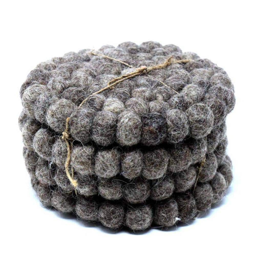 Dark Grey Felt Ball Coasters (4-Pack) price history on PriceWatchPro