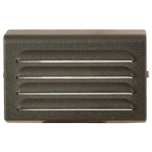 Moonrays Low-Voltage Black Metal 1-Light Flush Mount Rectangle Deck Light