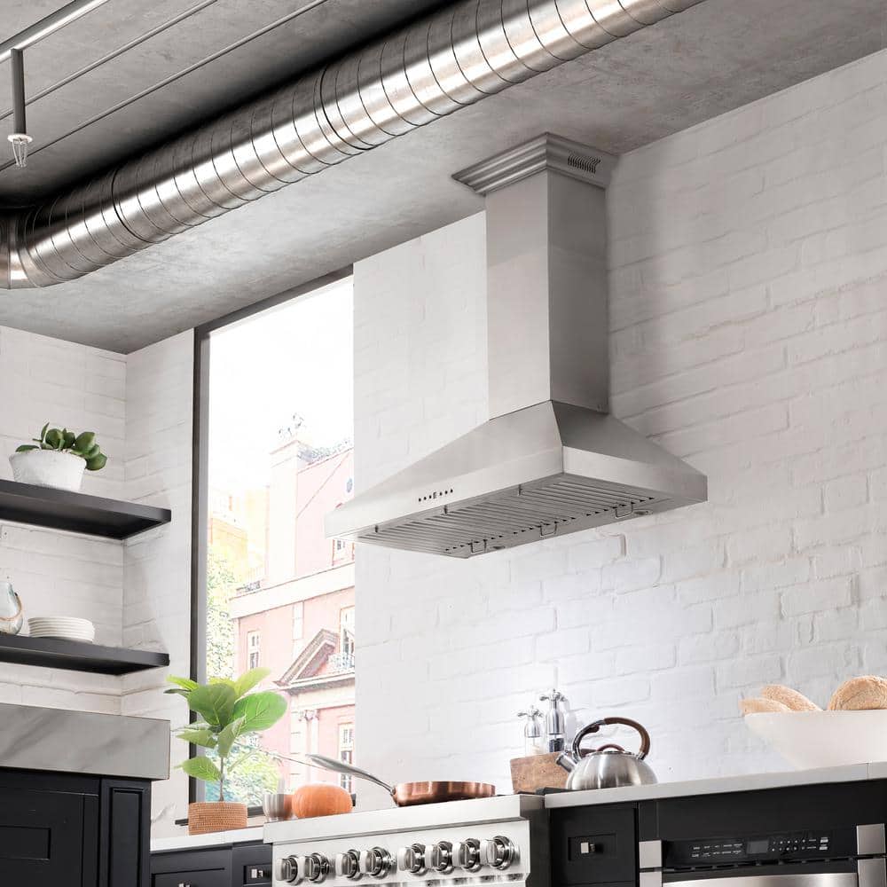 42-inch Stainless Steel Wall Mount Range Hood with Bluetooth Speakers