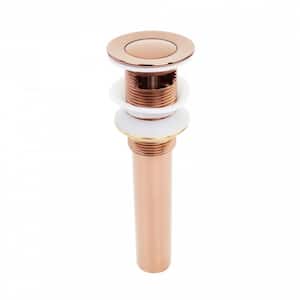 Pop Up Sink Drain with Overflow in Rose Gold