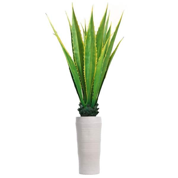 VINTAGE HOME 69 in. Artificial Agave, Indoor/Outdoor in Fiberstone Planter