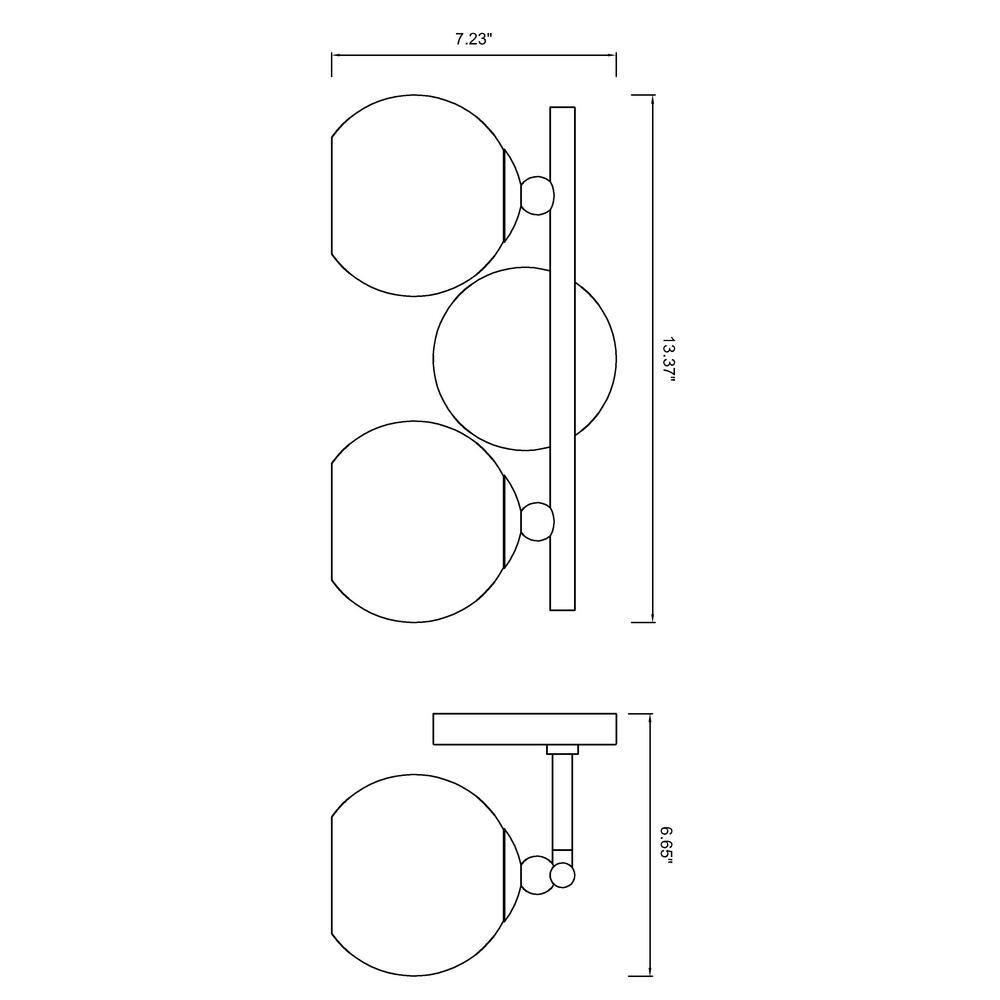 Neoma Modern Gold 2-Light Vanity with Opal Glass Shades