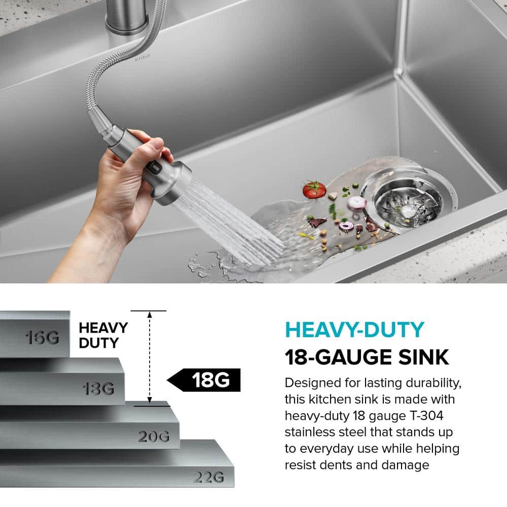 Fairlane 33-Inch Stainless Steel Double Bowl Kitchen Sink