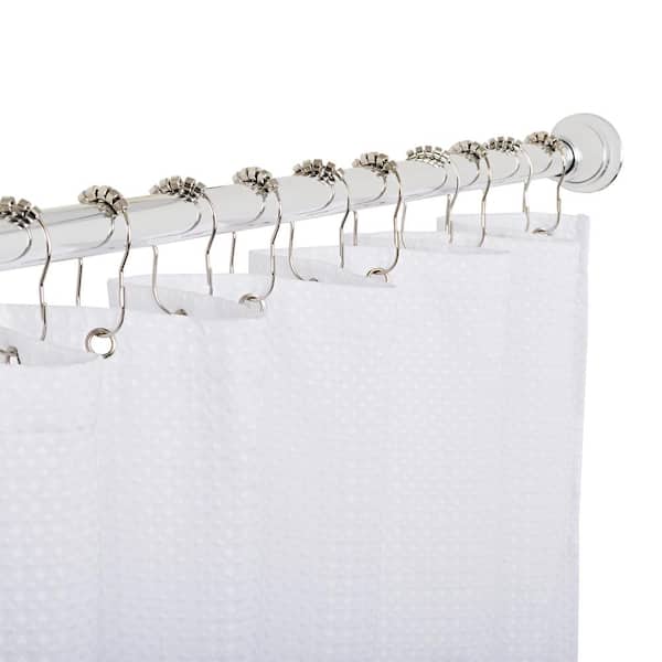 70 in. x 72 in. 3G Clear PEVA Liner and 12-Piece Stainless Steel Double Shower Durtain Hooks, Chrome.