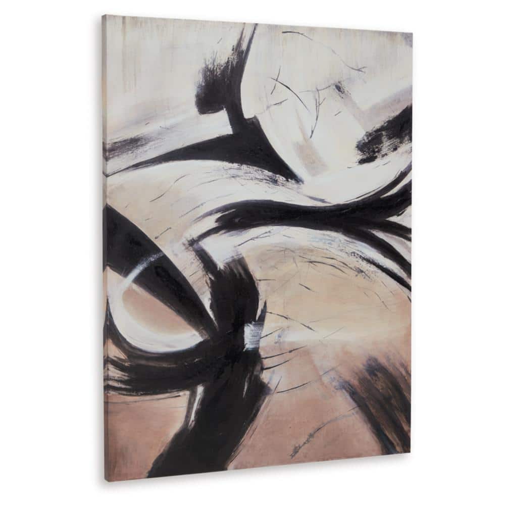 Large Abstract Black and Brown Canvas Wall Art