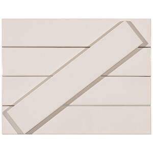 Concerto-Opus Larinet 2 in. x 10 in. Glossy Ceramic Beveled Subway Wall Tile Sample