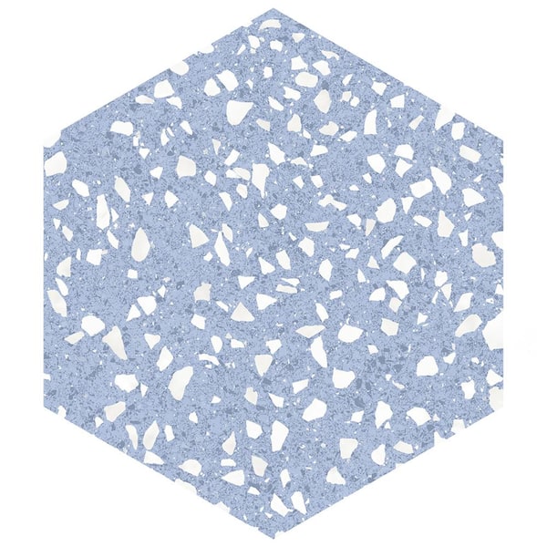 Merola Tile Venice Hex Sky 8 in. x 8 in. Porcelain Floor and Wall Take Home Tile Sample