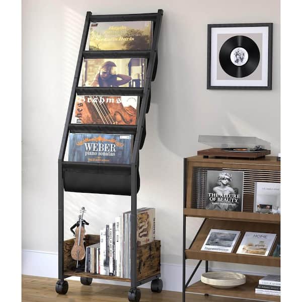 BlackandRustic Brown 15.35 in. x 59.05 in. Metal Freestanding