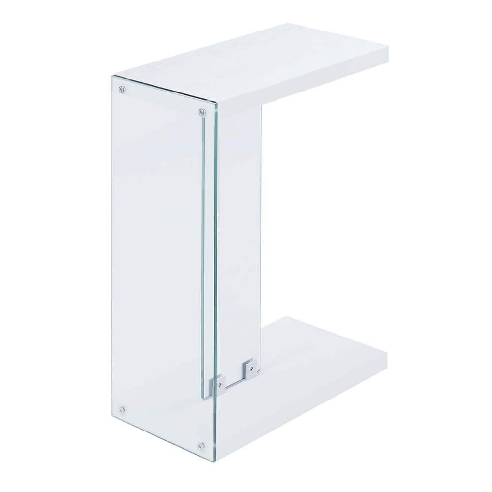 SoHo 25'' White and Glass Modern C End Table