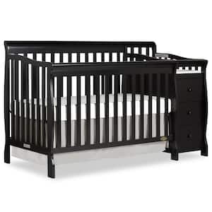 Brody Black 5-in-1 Convertible Crib with Changer