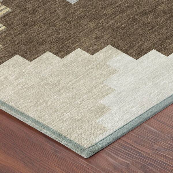 Chantille Machine Washable Indoor/Outdoor Abstract ACN2847 Chocolate 10 ft. x 14 ft. Area Rug