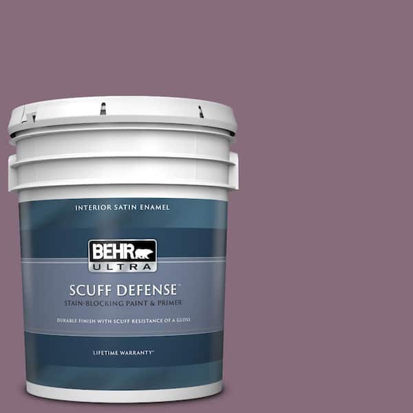BEHR ULTRA 5 gal. #S110-6 Plum Royale Extra Durable Satin Enamel Interior Paint & Primer